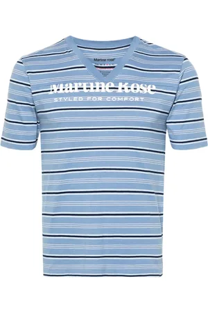 MARTINE ROSE Playera con logo estampado y motivo de rayas
