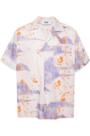 Msgm Camisa con salpicaduras de pintura estampadas