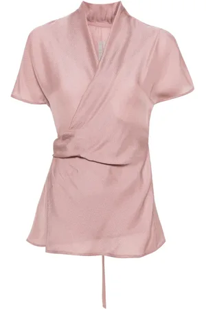 Rick Owens Blusa cruzada con efecto gofrado