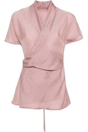 Rick Owens Blusa cruzada con efecto gofrado