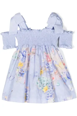 Lapin House Vestido fruncido con estampado floral