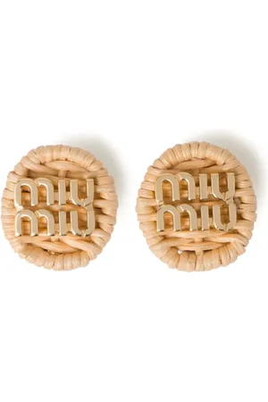 Miu Miu Aretes de clip entretejido
