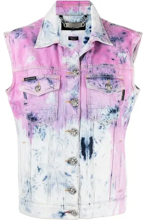 Philipp Plein Chamarra de mezclilla con motivo tie-dye