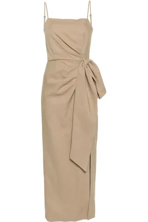 Msgm Vestido largo con detalle fruncido