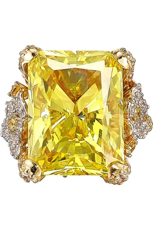 Anabela Chan Anillo Lemon Cinderella en oro vermeil de 18kt con gema
