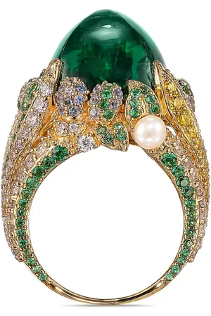 Anabela Chan Anillo Emerald Sugarloaf Berry en oro amarillo vermeil de 18kt con gemas