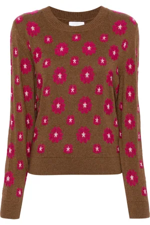 Barrie Suéter con motivo floral en intarsia