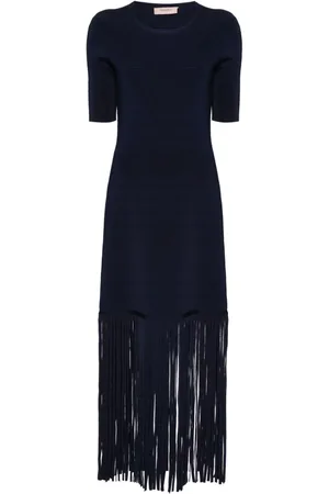 Twin-Set Vestido midi con detalle de flecos
