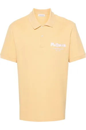 Alexander McQueen Playera tipo polo de piqué con logo bordado