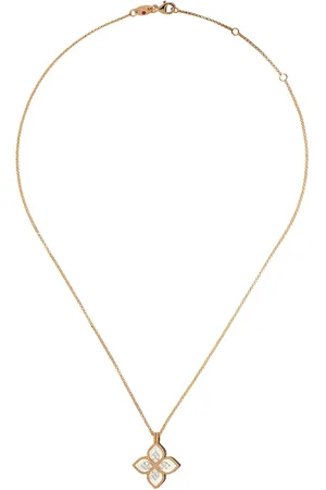 Roberto Coin Collar Princess Flower en oro rosa de 18kt con diamantes