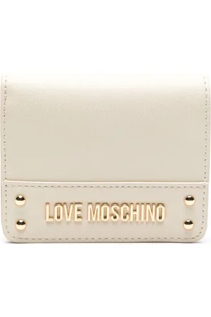 Moschino Cartera plegable con placa del logo