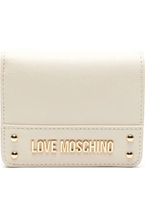 Moschino Cartera plegable con placa del logo