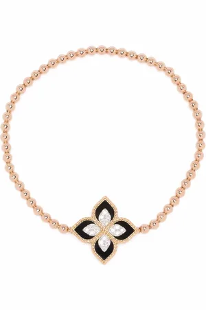 Roberto Coin Pulsera Princess Flower en oro rosa de 18kt con gemas