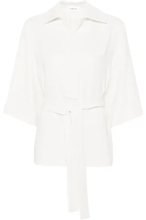 P.A.R.O.S.H. Blusa cady con cuello italiano