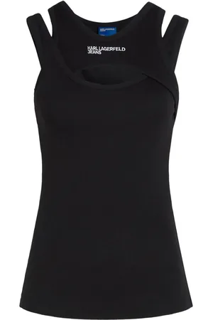 Karl Lagerfeld Top tejido de canalé a capas