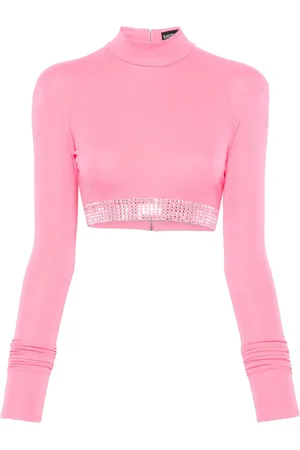 DAVID KOMA Top corto con detalles de strass