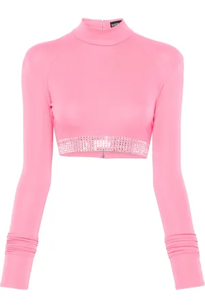 DAVID KOMA Top corto con detalles de strass