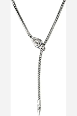 John Hardy Collar Naga Lariat en plata de ley con zafiro azul