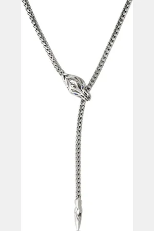 John Hardy Collar Naga Lariat en plata de ley con zafiro azul