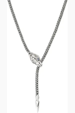 John Hardy Collar Naga Lariat en plata de ley con zafiro azul