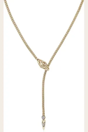John Hardy Collar Naga Lariat en oro amarillo de 14kt con diamantes