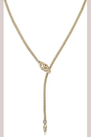 John Hardy Collar Naga Lariat en oro amarillo de 14kt con diamantes