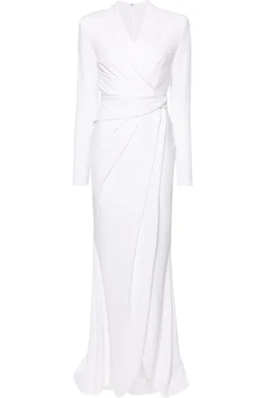 TALBOT RUNHOF Vestido largo con diseño drapeado