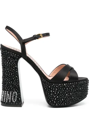 Moschino Sandalias con detalles de cristal y tacón de 145mm