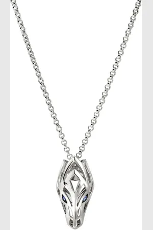 John Hardy Collar Naga en plata de ley con zafiro azul