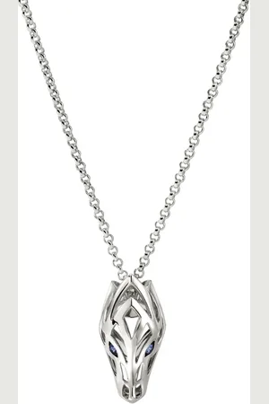 John Hardy Collar Naga en plata de ley con zafiro azul