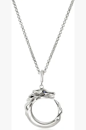 John Hardy Collar Naga en plata de ley con zafiro azul