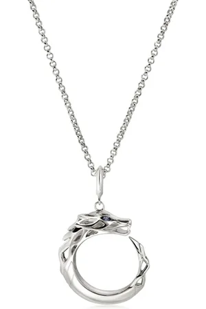 John Hardy Collar Naga en plata de ley con zafiro azul