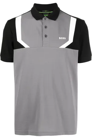 HUGO BOSS Playera tipo polo de piqué con paneles
