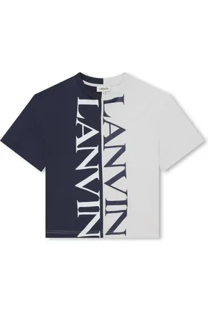 Lanvin Playera con diseño de dos tonos y logo estampado