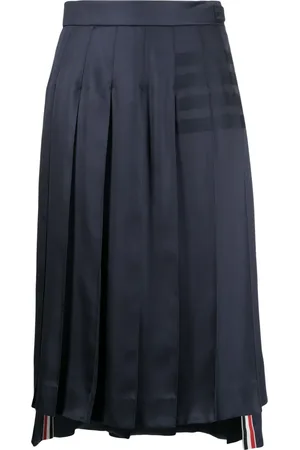 Thom Browne Falda midi de seda plisada