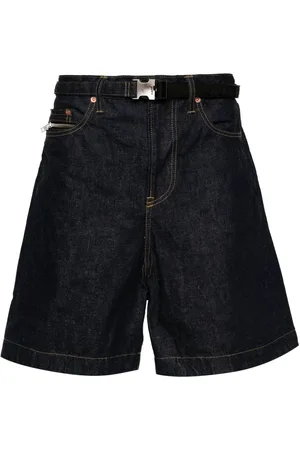 SACAI Shorts de mezclilla rectos de tiro alto