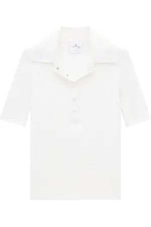 Courrèges Playera tipo polo tejida de canalé AC