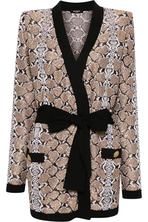 Balmain Cárdigan con motivo de piel de pitón