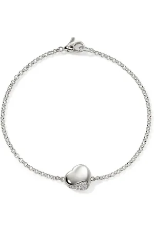 John Hardy Pulsera Pebble Heart en plata de ley