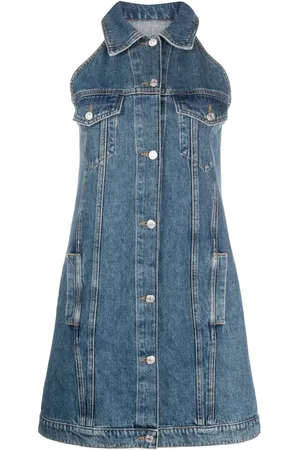 Moschino Vestido corto de mezclilla con parche del logo