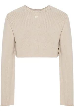 Courrèges Suéter corto con aberturas y botones