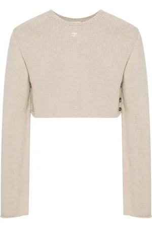 Courrèges Suéter corto con aberturas y botones