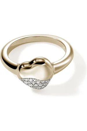 John Hardy Anillo Pebble Heart en oro amarillo de 14kt
