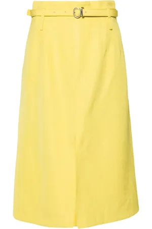 Jil Sander Falda midi 66 con diseño acampanado