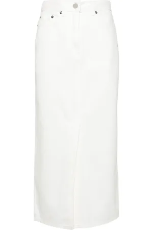 Loulou de Saison Falda midi de mezclilla