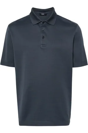 HERNO Playera tipo polo tejida