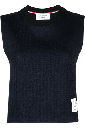 Thom Browne Top en jacquard con parche del logo