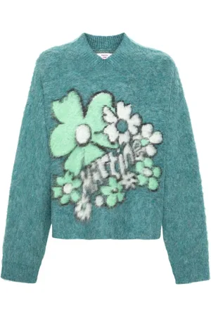 MARTINE ROSE Suéter con motivo floral en intarsia