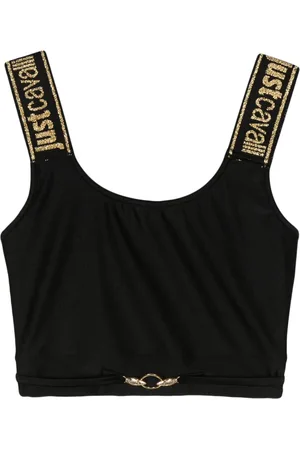 Roberto Cavalli Top corto con placa del logo