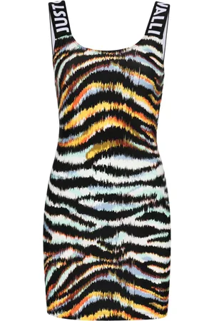 Roberto Cavalli Vestido corto con motivo ikat